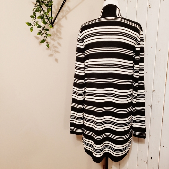 JONES STUDIO | LONG CLASSIC OPEN FRONT STRIPED CAR… - Picture 8 of 10